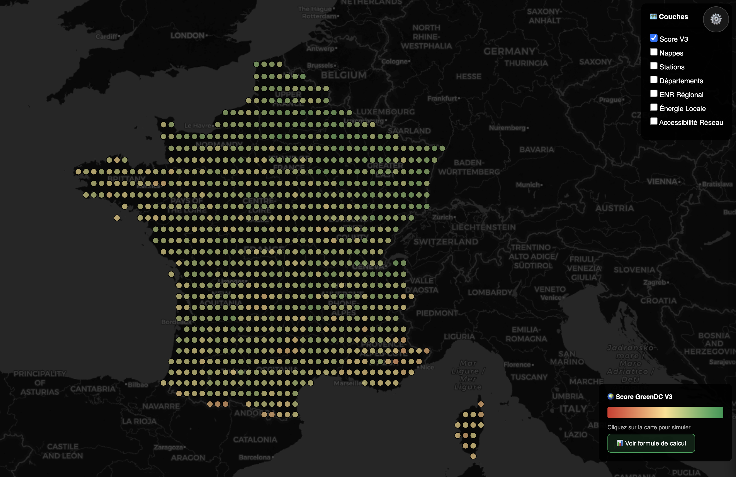 GreenDC - Interface de cartographie